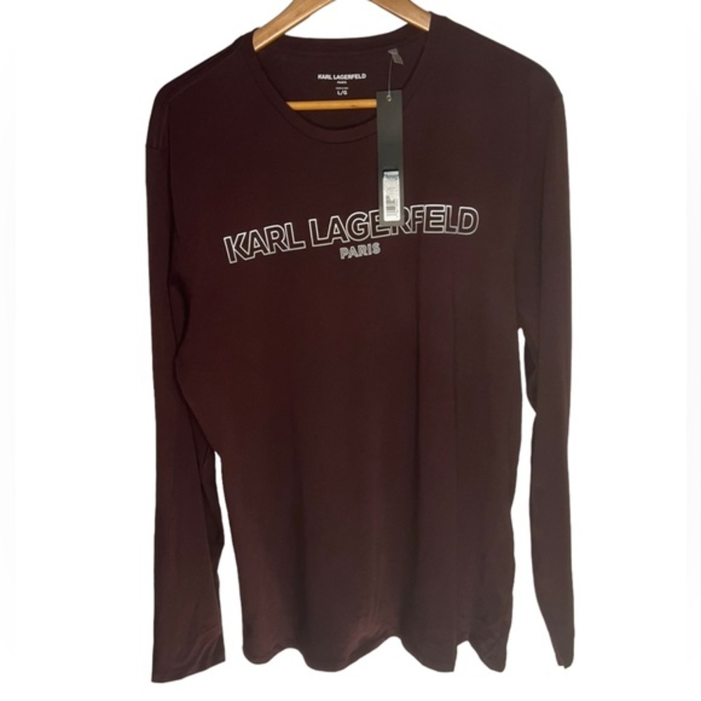 Karl Lagerfeld Burgundy Long Sleeve Tee